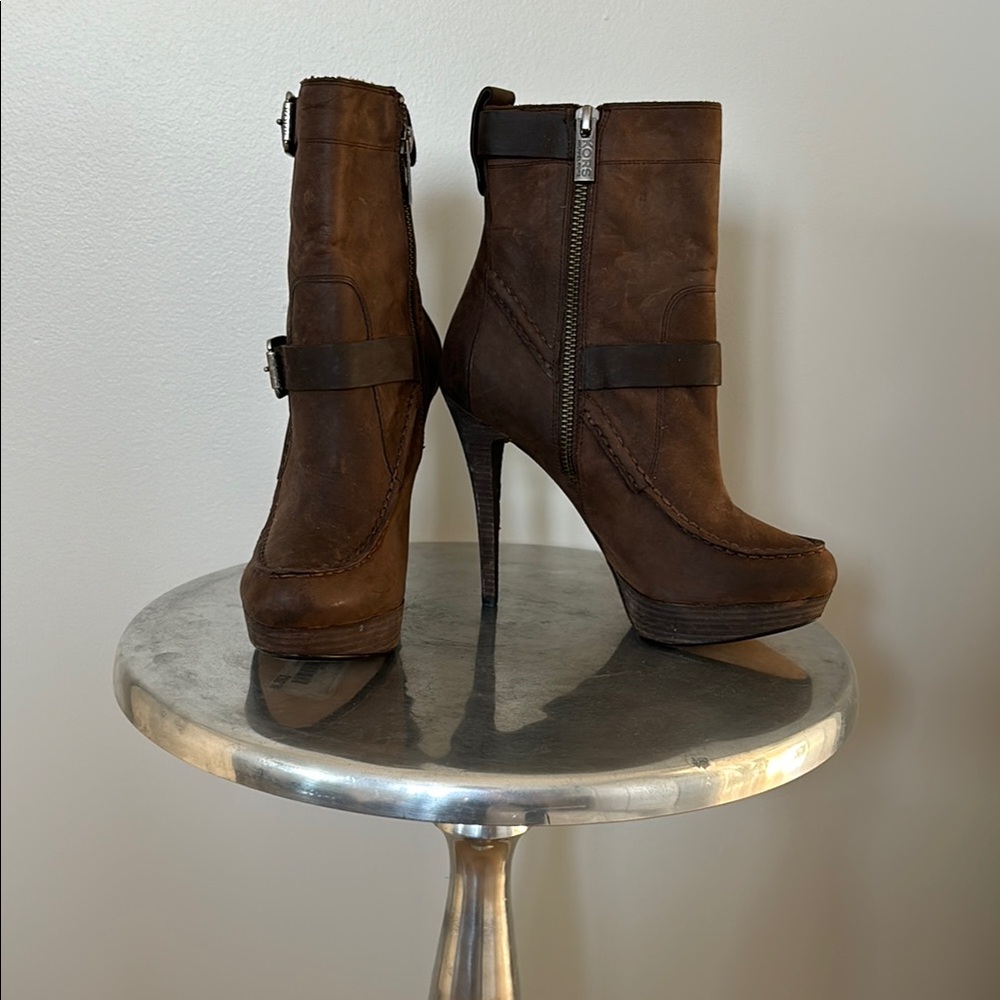Brown Leather Ankle Boots